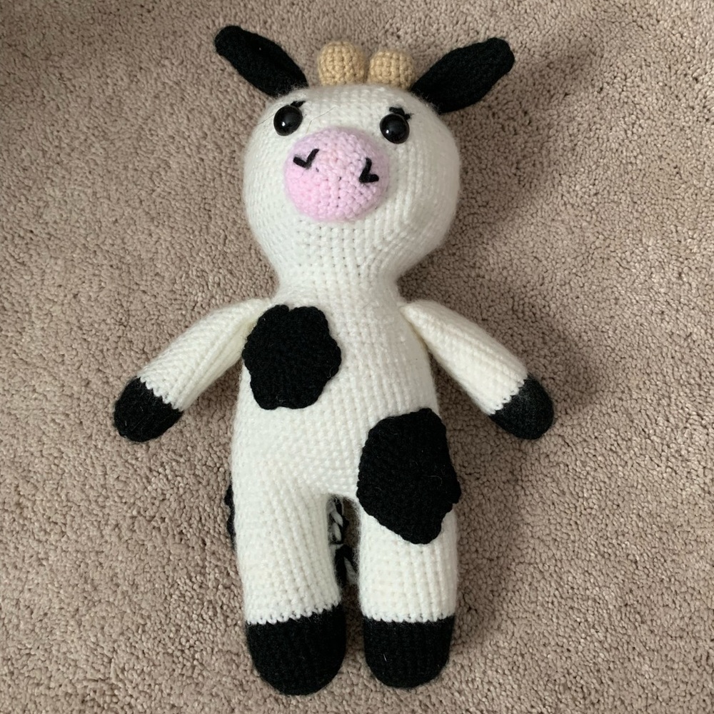 Handmade amigurumi cow